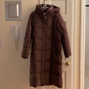 Aritzia Babaton  Crown Puffer Long- Rich Mocha Brown -Medium